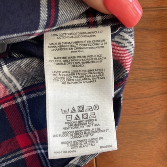 Brooks Brothers Blue and Red Boys Plaid Flannel Button Down Shirt - Picture 7 of 8